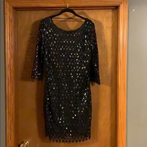 Chelsea & Violet Black Size L Sequined Dress NWT